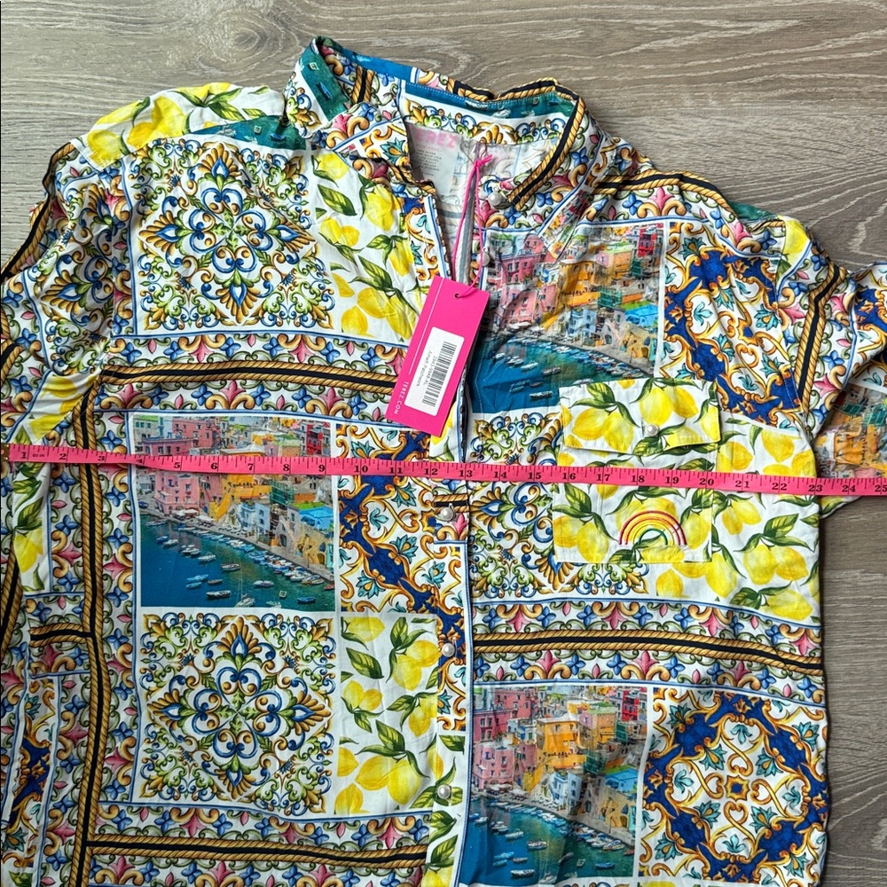 NEW Terez Amalfi Patchwork Button-Front Shirt XL … - image 7